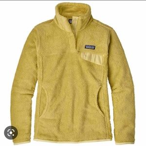 Patagonia re tool snap button pullover yellow mustard